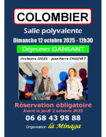 MINAGA : déjeuner dansant 12/10/25